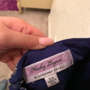 Off the shoulder deep blue prom dress💙